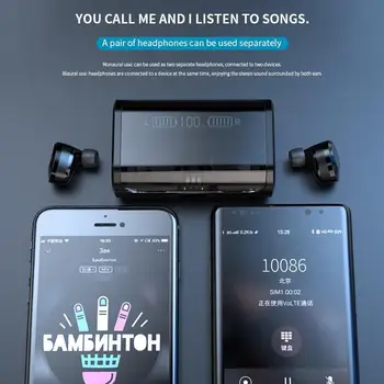 EastVita G06 Fone de ouvido Bluetooth TWS Estéreo de Negócios Fone de ouvido sem Fio LED de indicação de Potência Fones de ouvido Com 4000mAh Caixa de Carga