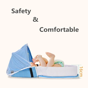 Berço Portátil Mãe Nurisng Saco De Viagem, Rede Mosquiteira Cama De Bebê De Proteção Solar Dobrável Respirável Bebê Dormir A Cesta