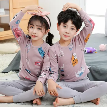 Crianças De Pijama Conjunto De Criança De Bebê Menina De Pijama De Manga Comprida Cartoon Pijamas Para Crianças De Outono Inverno De Roupa De Meninos De 3 A 4 De 5 A 9 De 10 Anos