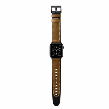 Couro+Silicone Híbrida de Banda para Apple Relógio iwatch Série 6 SE 5 4 3 2 1 Homens relógio de Pulso Pulseira de Cinto para 38mm 40mm 42mm 44mm.