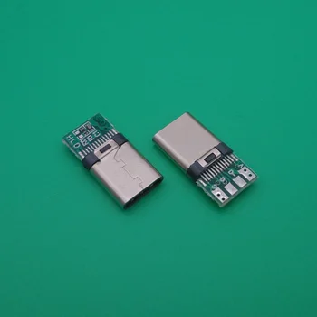 5PCS DIY OTG USB-3.1 Soldagem Macho jack Plug USB 3.1 Tipo C, com Conector da ligação com Placa do PWB de Fichas de Dados de Terminais de Linha para Android