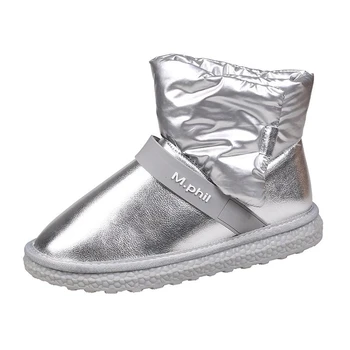 2020 Inverno Mulher Grossas Botas De Neve De Marca Ankle Boots De Moda, Plataforma, Botas De Couro Sapatos De Senhoras Acolchoado Botas Para Mulheres