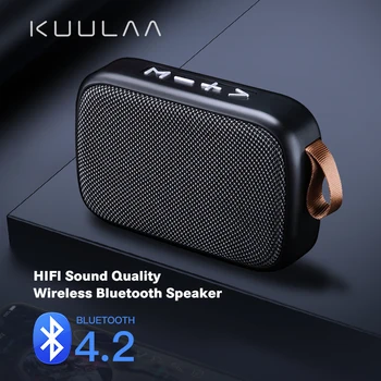 KUULAA alto-Falante sem Fio Mini de Bluetooth alto-Falante Portátil de Som 3D Estéreo de Música Surround de alto-Falante ao ar livre FM Apoio TF do Altofalante