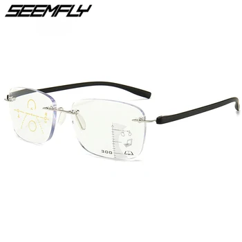 Seemfly Multifocais Óculos De Leitura Progressiva Anti Blue Ray Com Presbiopia Óculos De Homens, Mulheres Inteligentes Zoom Óptico Spetacle Unisex
