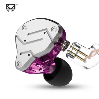 KZ ZSN 1BA 1DD Híbrido No Ouvido Fone de ouvido DJ Monitor de Execução Esporte Fone de ouvido hi-fi Fone de ouvido Earbud Destacável Desanexar 2 pinos Cabo de KZ BA10