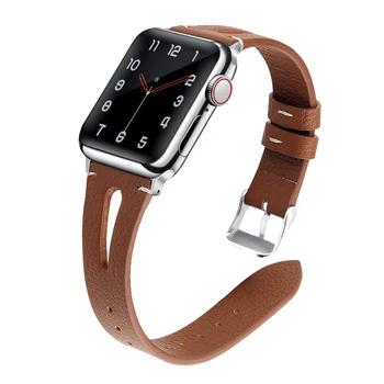 Cinta para apple relógio faixa 4 44mm 40mm 42mm 38mm correa iwatch série 5/4/3/2/1 bracelete pulseira de Couro Genuíno acessórios