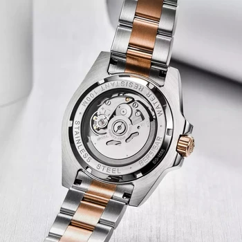 BERSIGAR Mens Watch Mecânico Automático do arco-íris Impermeável de Aço Inoxidável do Relógio de Negócios de Moda Relógio de Pulso Relógio Masculino