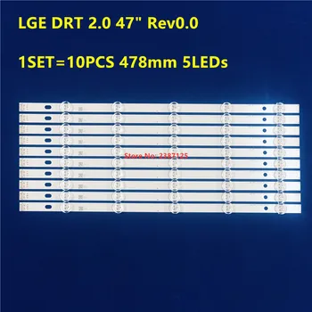 5set=50pcs Retroiluminação Led Strip 5Lamps de Substituição Para LG 47LN5460 Innotek PLA2.0 47 polegadas 1led = 3v