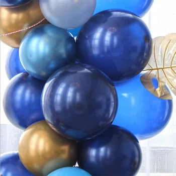185pcs Azul Metalizado Ouro Balão Arco Kit DIY Guirlanda de Balões, Decoração para Criança Menino de Aniversário, chá de Bebê festa de Casamento Decoração