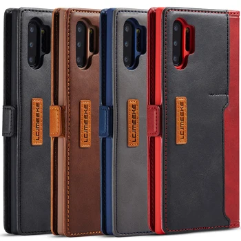 Caso de telefone celular para Samsung Galaxy Note9 Note10 Plus flip dois tons de couro resistentes ao estilhaçamento de moda de luxo, capa de couro