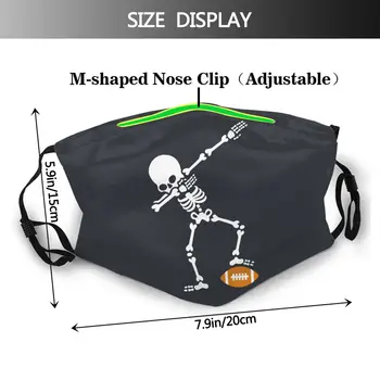 Enxugando Esqueleto de Rugby Futebol Americano Não-Descartáveis, Máscara facial com Filtro de Poeira Respirador Boca Abafar