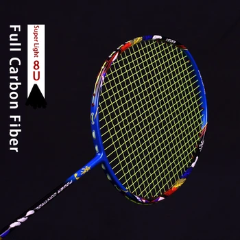 Ultraleve 8U 62-65 g de Fibra de Carbono Raquete de Badminton Strungs Profissional Ofensivo Raquetes G5 22-30 lbs Sacos de Seqüência de caracteres de Esportes de Raquete