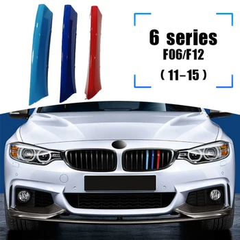 ZEMAR 3pcs ABS da BMW F06 F12 G32 6 Série GT GT6 de Corridas de carros de Grelha Tira de Guarnição Clipe M Potência, o Carro Esporte Acessórios