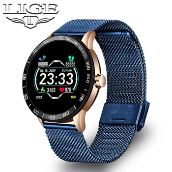 LIGE Esportes Smart Watch Homens Inteligentes Relógio de frequência cardíaca Monitor de Pressão arterial Pedômetro para Android, ios Active Smart Watch
