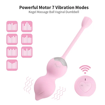 Kegel Simulador Vagina Muscular Diminuindo Bolas Chinesas Brinquedos Sexuais Para As Mulheres De Vibração Bola De Massagem Vaginal Com Halteres De Controle Remoto