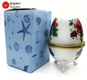 Qingmos Multicolor China Cerâmica 100*150mm Ovo Multi Propósito Caixa de Jóias Apresenta com Caixa de Jóias de Presente de Porcelana box26