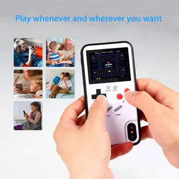 Gameboy Caso para o iPhone 6 6 7 8 Plus X XS Max XR 1Pro MAX ,3D Retro Gameboy Estilo de Design da Capa de Silicone Caso com 36 Pequenas Jogo