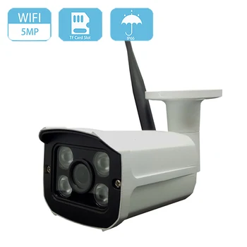 Sem fio 5MP 2560x1920P Câmera IP WiFi Cartão Micro SD/TF Slot de Segurança Onvif H. 265 do IR da Visão Nocturna de Vigilância por Vídeo Câmera do CCTV