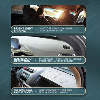 Anti-Derrapante, Anti-UV Tapete Tampa do Painel de controle Pad Dashmat Proteger Tapete para a Mercedes Benz C-Class W205 C-Klasse C180 C200 Acessórios