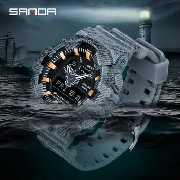 SANDA dos Homens de Moda de Relógios as melhores marcas de Luxo Militar Relógio de Quartzo para os Homens Waterproof Genebra Relógio à prova d'água Relógio Masculino