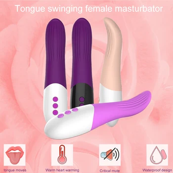 Língua Vibrador Vibrador de brinquedos sexuais Automaticamente calor vaginal clitóris vibradores para as mulheres, o Marido e a mulher sex shop adultos brinquedos
