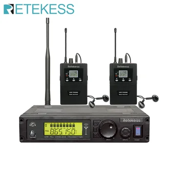 Retekess Sistema de Conferência de Interpretação Simultânea Transmissor de RF +2 Receptor sem Fio T127 Sistema de Microfone com Fone de ouvido