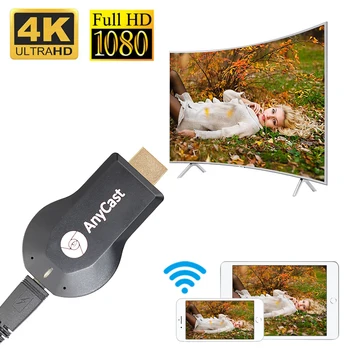 Stick TV 1080P sem Fio wi-Fi Display TV Dongle Receptor para AnyCast M4 Plus para Airplay 1080P HDMI TV Stick para DLNA Miracast