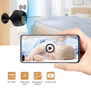 1080P HD Interior sem Fio em Casa Smart Câmera com Visão Noturna,Monitor do Bebê para Casa de Segurança wi-Fi Câmera, Compatível com iOS/Android