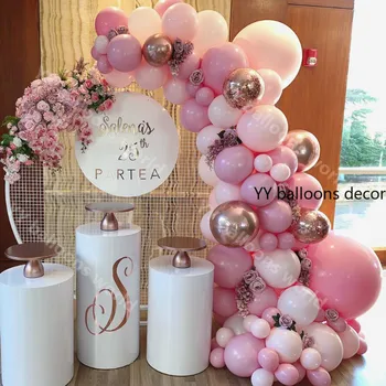 Balões Garland Arco Kit De Macaron Bebê Cor-De-Rosa Pêssego Pastel De Rosa De Ouro, Aniversário, Casamento, Chá De Bebê Decoração De Festa De Aniversário