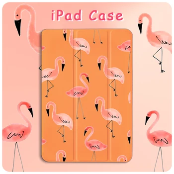 Caso Para o iPad Mini 5 4 3 2 1 tablete de Cobertura Automática de Sono / vigília Cartoon Flamingo Gato Deixa Para iPad Ar 3 2 10.2 PU para Proteger a Pele Caso
