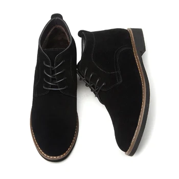 Moda Couro Camurça Homens Ankle Boots 2019 Laço Homens Outono Botas Sapatos De Tamanho Mais Casuais Sapatos De Inverno Botas Homme