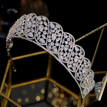Luxo Tiara De Noiva E Acessórios Para O Cabelo Da Festa De Aniversário Da Coroa Nupcial Touca De Alta Qualidade Zircão Coroa De Princesa Adulto Presente