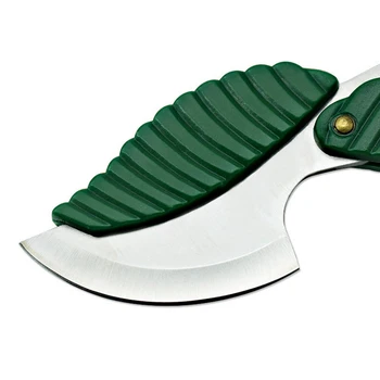 1pcs Mini Verde Dobra Forma de Folha canivete Dobrável Chaveiro Faca ao ar livre do Acampamento Faca Camping Caminhadas ao ar livre Ferramenta de Sobrevivência