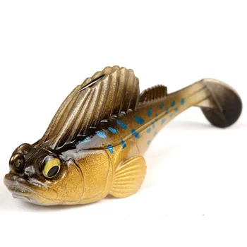 14g de 7,5 cm de Soft Wobbler Pulando Isca de Pesca com o Oculto Anzol 2020 Inverno de Pesca Artificial de Silicone Cauda em 