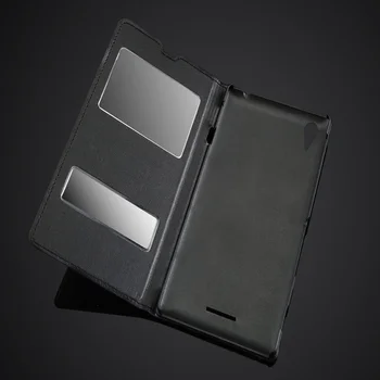 Capa Para Sony Xperia T3 M50W D5103 de Luxo Janela de Exibição de Caso da forma da Alta Qualidade PU de Couro Flip Caso de Telefone Celular Tampa