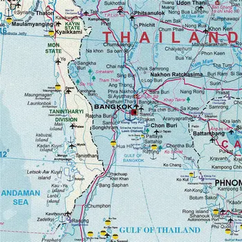 Estrada Mapa Do Atlas De Michigan Rodovia Tailândia Mapa Detalhado Vintage Impressão De Lona Cartaz Adesivo De Parede Pub Bar Café De Decoração De Casa De Pintura