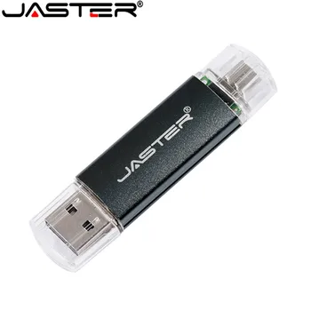 JASTER Metal Unidades Flash USB OTG Pen Drive 4GB 8GB 16GB 32GB 64GB de 128GB Dupla pendrive para android Smartphone/Tablet