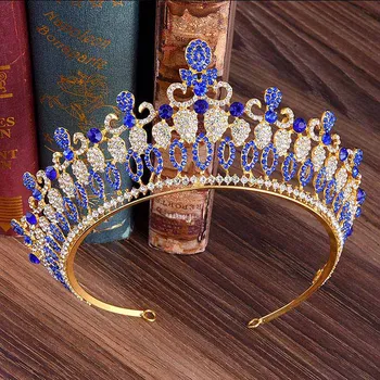 A nova safra de Casamento Coroa Acessórios de Cabelo para Noiva Crystal Tiaras, Coroas Enfeites de Cabelo para as Mulheres Concurso de Baile Cocar ML622