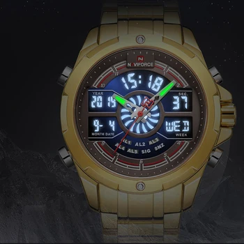 Novo NAVIFORCE de Ouro Homens Relógio Impermeável Esportes dos Homens Relógio de Pulso de Quartzo Digital Masculina de melhor Marca de Luxo Relógio Relógio Masculino