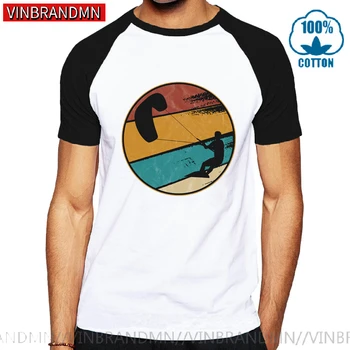 Moda Retrô Windboarding camisetas Vintage de Kitesurf camiseta de Windsurf e Kitesurf Kiteboarder T-shirt dos homens do Velejador camisetas