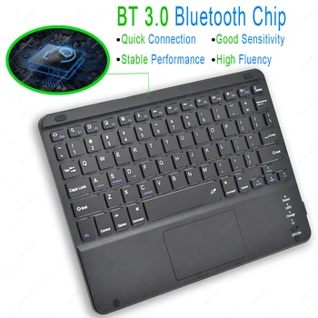 Bluetooth TouchPad Teclado para iPad Telefone Tablet Android, IOS, Windows TrackPad Teclado russo, espanhol, coreano Letras Adesivo