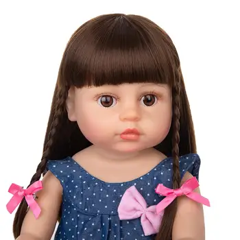 Nova Chegada de 55 cm de Silicone de Corpo Inteiro Reborn Baby Doll de Moda de Vestir Boneca Bonito Bebe Reborn Menina Para de Dia das Crianças Presentes