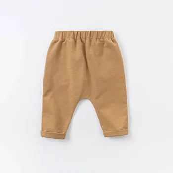 DBA14670-2 dave bella outono bebê meninos moda dos desenhos animados de bolsos de calças de crianças comprimento total de crianças calça infantil criança calças