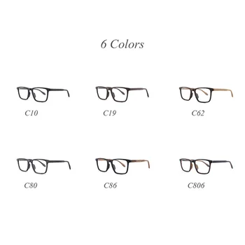 HDCRAFTER Óptico de Óculos de grau Armação de Homens, Madeira Miopia Progressiva de Óculos com Armação Transparente Clara Óculos Óculos