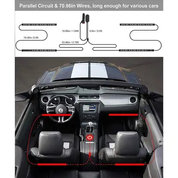 6-cor RGB Bluetooth Atmosfera de Luz Interior do Carro de Luz RGB 15W leds que mudam de Cor Atmosfera de Luz do Carro do Carro do Diodo emissor de Luz de Led Auto