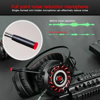Fone de ouvido para jogos Studio DJ Estéreo de Fones de ouvido Através de Ouvido com Fios de Fone de ouvido Com Microfone Com a luz do RGB Para PC, PS4 Xbox de Um Gamer