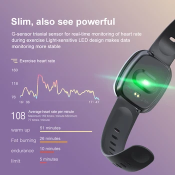 GT103 Inteligente pulseiras de Relógio Monitor de frequência Cardíaca de Fitness Sport Tracker tela Cheia touch para IOS Android relógio do telefone