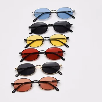Peekaboo retro oval óculos de homens polarizada uv400 de alta qualidade de ouro de pequenos óculos de sol das mulheres metal 2021 amarelo, vermelho e quente-vendendo
