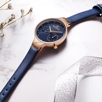NAVIFORCE Mulheres Relógios de alto Luxo da Marca de Moda feminina Simples de Quartzo Feminino Relógio à prova d'água Senhora Casual Relógio Relógio Feminino