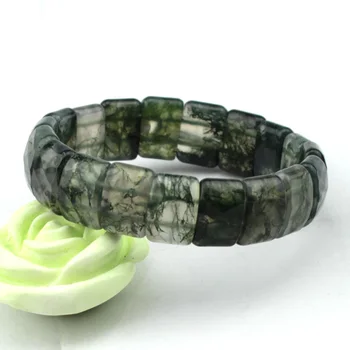 Natural de musgo, ágata pedra perla o bracelete pedra preciosa natural pulseira DIY jóias pulseira para a mulher para o presente atacado !